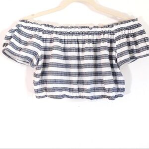Aerie stripped off shoulder crop top